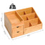 ProperAV Extra Multi-Function Storage Organiser with 7 Storage Compartments & 2 Drawers - Bamboo - maplin.co.uk