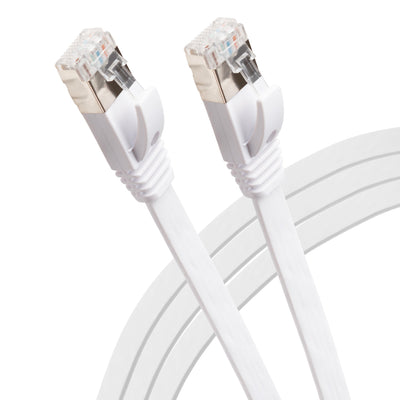 Maplin RJ45 CAT6 UTP Flat Ethernet LAN Cable - White 15m
