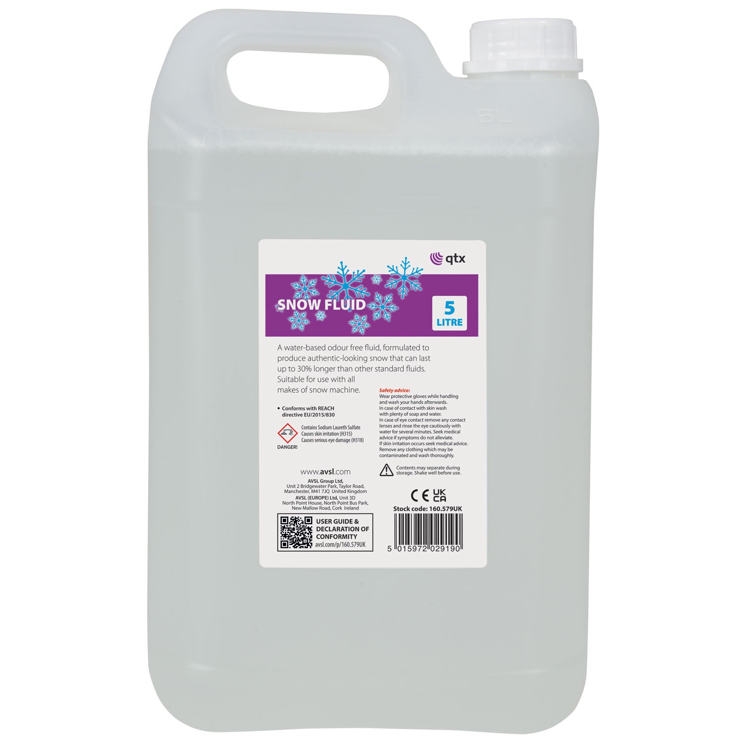 QTX 5 Litre Snow Fluid - Pack of 2