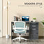 ProperAV Extra High Gloss Office Desk with Drawers & Storage Cabinet - Grey
