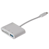 Maplin Lightning Camera Download Adapter SD / MicroSD Card Reader & USB-A Port - maplin.co.uk
