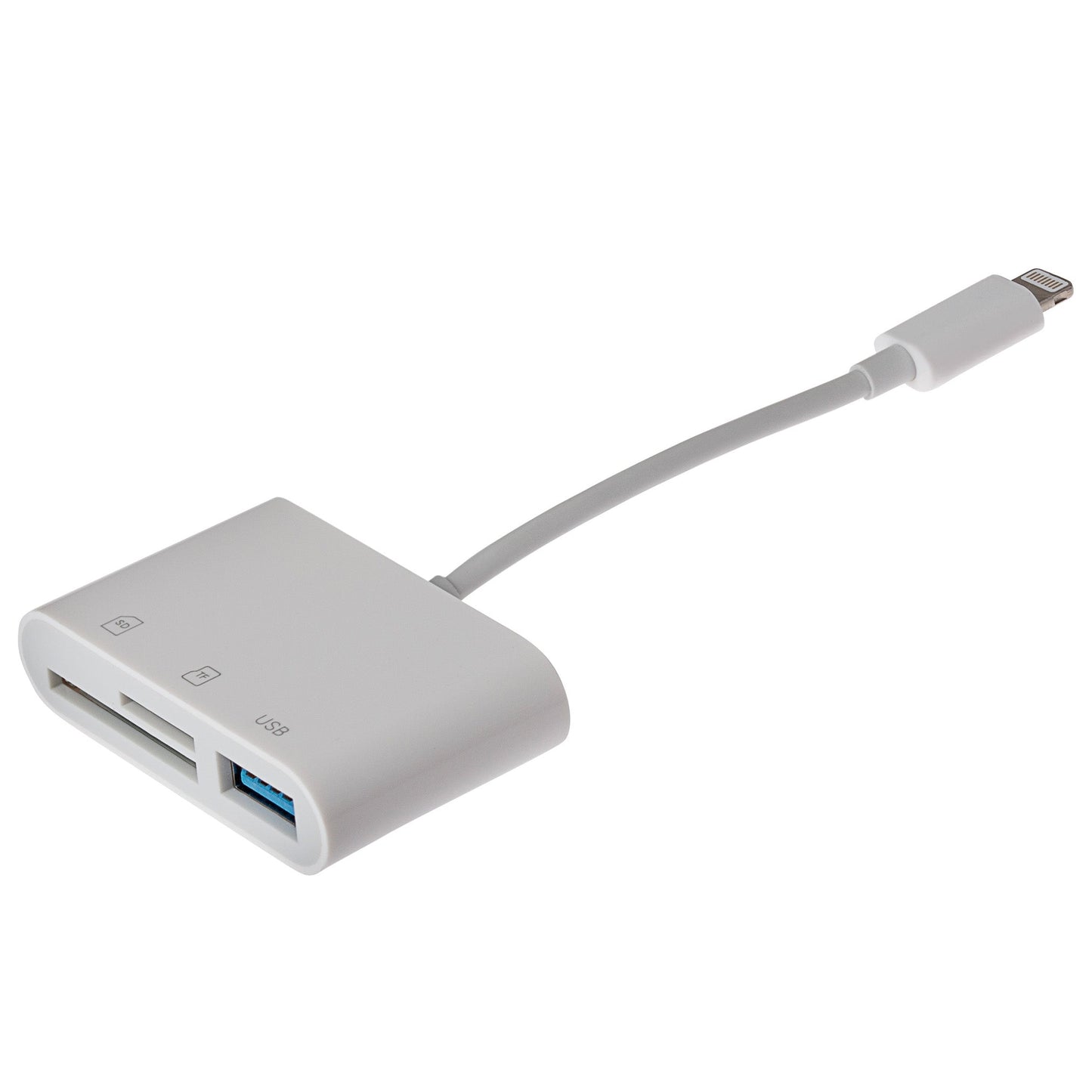 Maplin Lightning Camera Download Adapter SD / MicroSD Card Reader & USB-A Port - maplin.co.uk