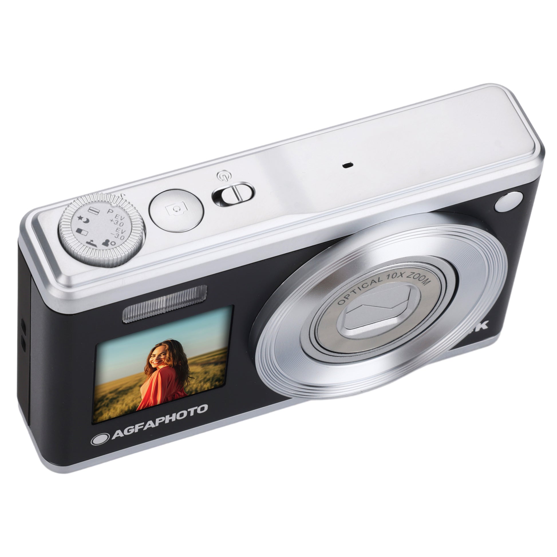 Cámara compacta AgfaPhoto DC9200 en color plata con zoom de 10 aumentos Cámara compacta AgfaPhoto DC9200 en color plata con zoom de 10 aumentos