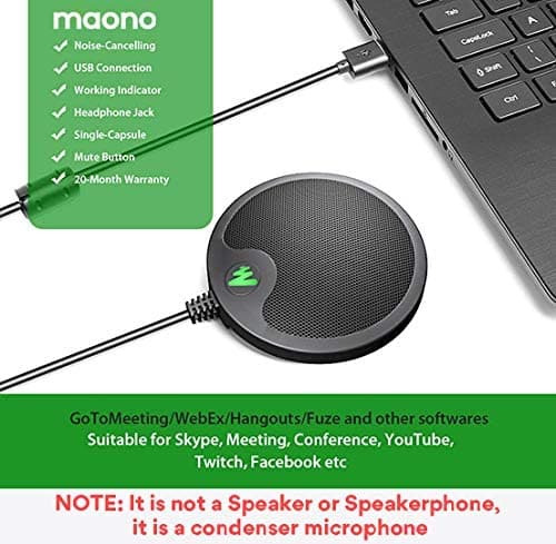 Maono USB-A Electret Condenser Omnidirectional Conference Microphone - maplin.co.uk