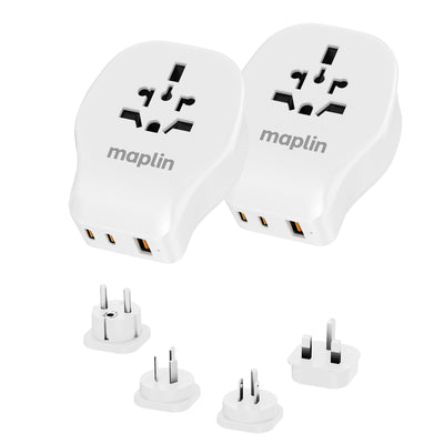 Maplin Worldwide Travel Adapter - Pack of 2