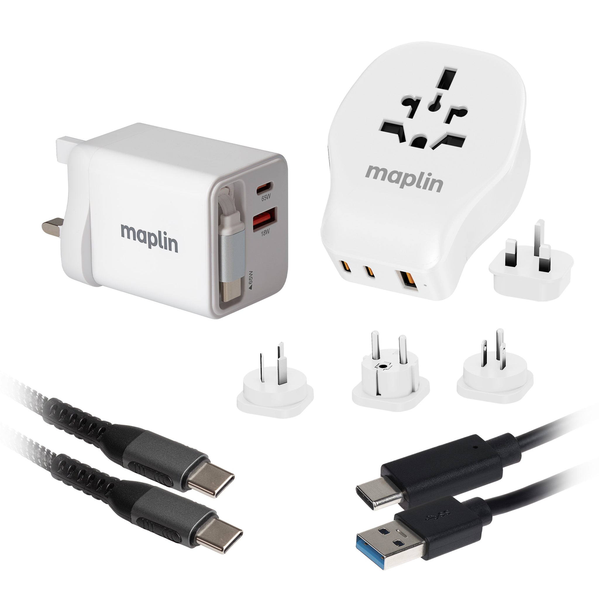 Maplin Travel Adapter & Wall Charger Kit