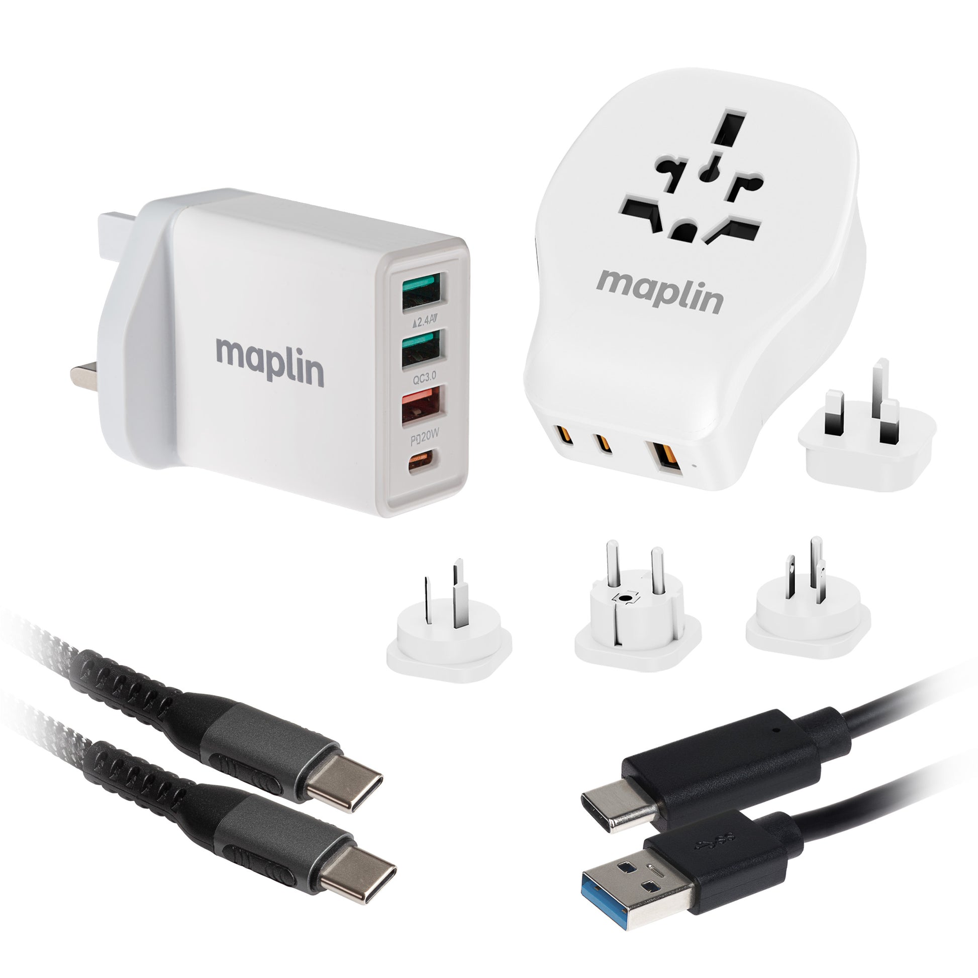 Maplin Travel Adapter & Wall Charger Kit