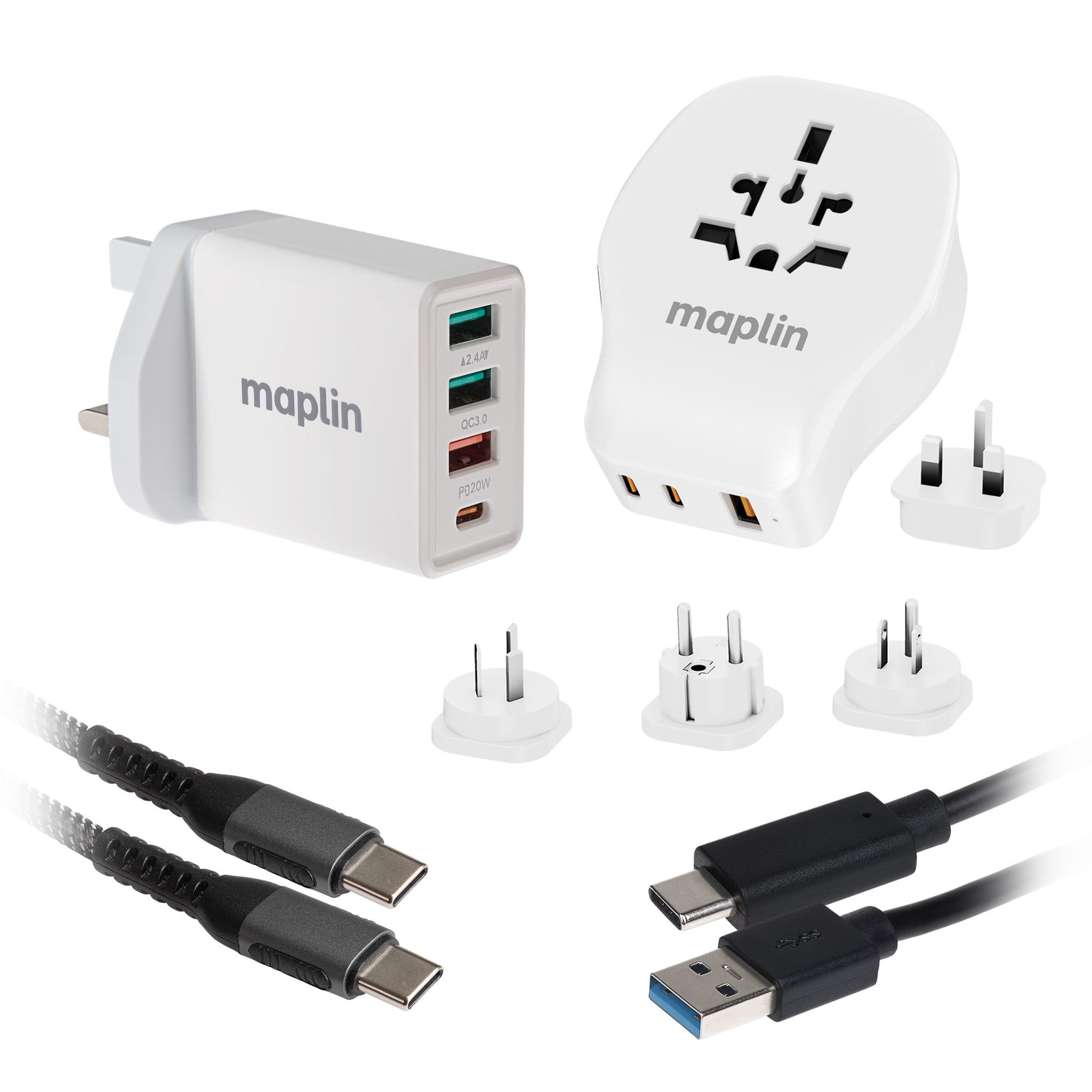 Maplin Travel Adapter & Wall Charger Kit