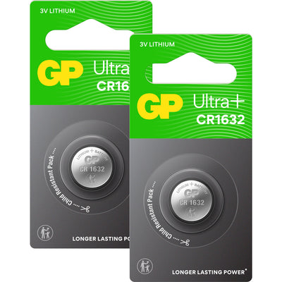 GP CR1632 Ultra Plus 3V Lithium Coin Cell Battery - Pack of 2