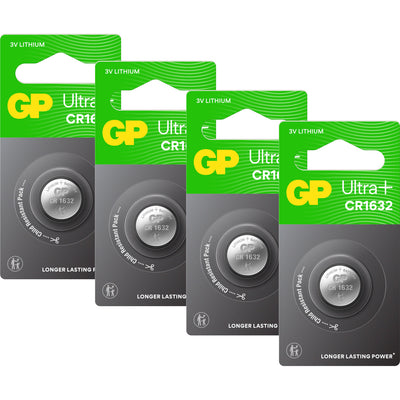 GP CR1632 Ultra Plus 3V Lithium Coin Cell Battery - Pack of 4