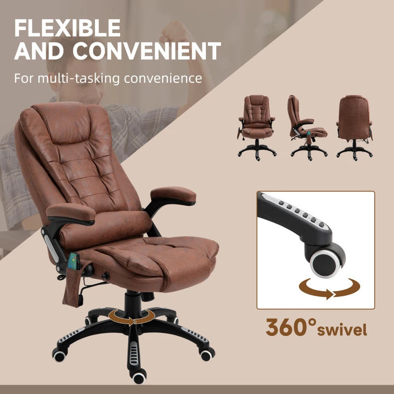 ProperAV Extra Ergonomic Reclining Adjustable Heated Massage Executive Office Chair - maplin.co.uk