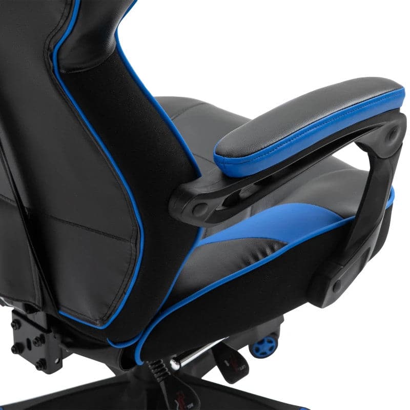 Maplin Plus Ergonomic Racing Adjustable Reclining Gaming Office Chair with Headrest, Lumbar Support & Retractable Footrest