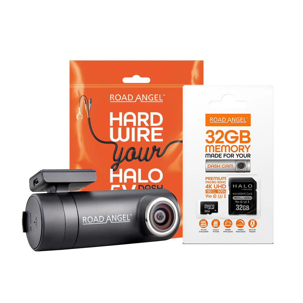 Road Angel Halo Drive Deluxe 1440p Dash Cam with 32GB SD Card & Hardwiring Kit