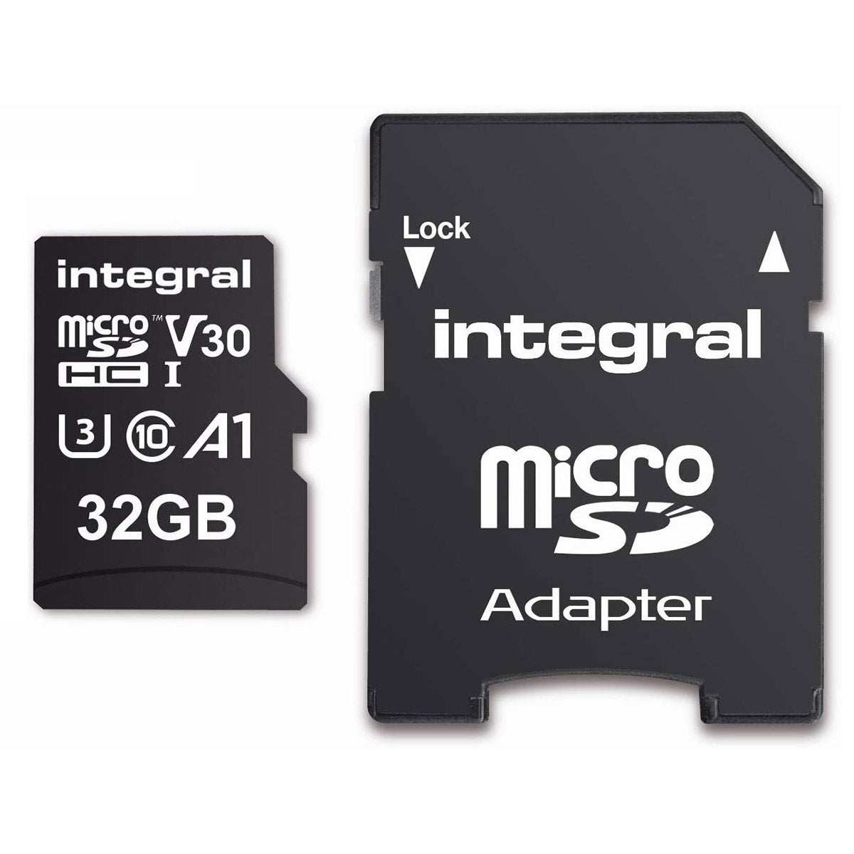 Integral 32GB High Speed V30 UHS-I U3 Class 10 MicroSDHC Memory Card with Adapter - maplin.co.uk