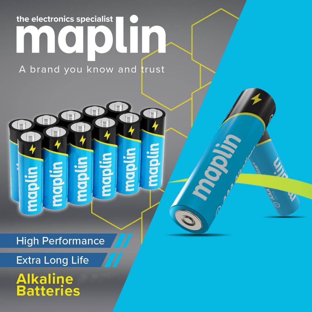 Maplin 80x AA LR6 7 Year Shelf Life 1.5V High Performance Alkaline Batteries with Universal Battery Tester - maplin.co.uk