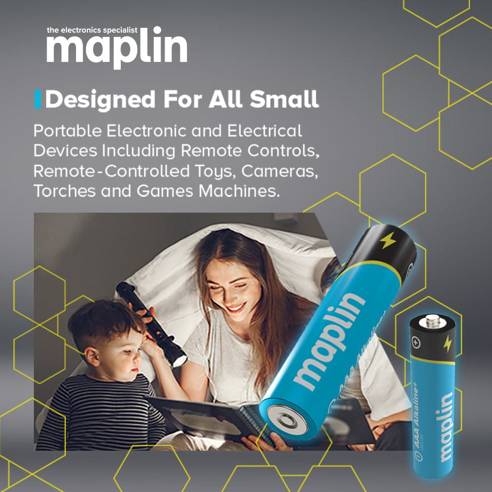 Maplin 80x AA LR6 7 Year Shelf Life 1.5V High Performance Alkaline Batteries with Universal Battery Tester