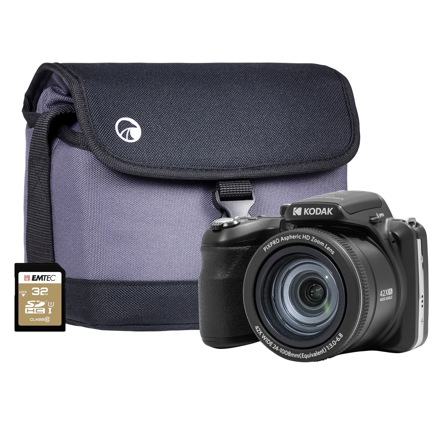 Kodak PIXPRO AZ425 Astro 20MP 42x Zoom Bridge Camera - Black Camera + 32GB SD Card + Case