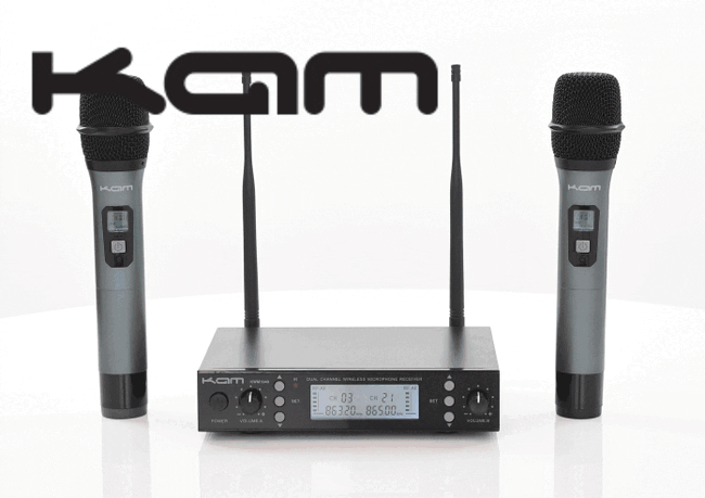 Kam UHF Multi Channel Professional Wireless Microphone System