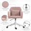 ProperAV Velvet-Feel Adjustable Swivel Office Chair with Massage Lumbar Pillow - maplin.co.uk
