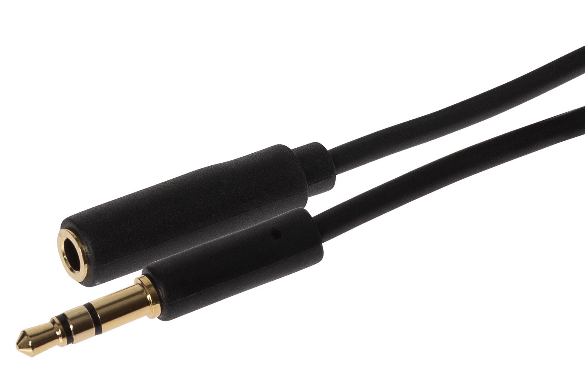 Maplin 3.5mm Aux Stereo 3 Pole TRS Jack Plug to 3.5mm Female Jack Plug Extension Cable - Black - maplin.co.uk