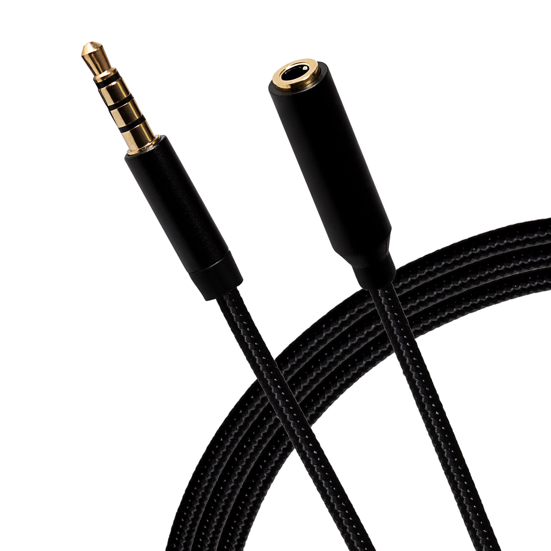 3.5mm Aux Stereo 4 Pole Jack Plug to 3.5mm Female Jack Extension Cable Black 3m