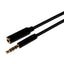 Maplin 3.5mm Aux Stereo 4-Pole Jack Plug to 3.5mm Female Jack Extension Cable - Black, 3m