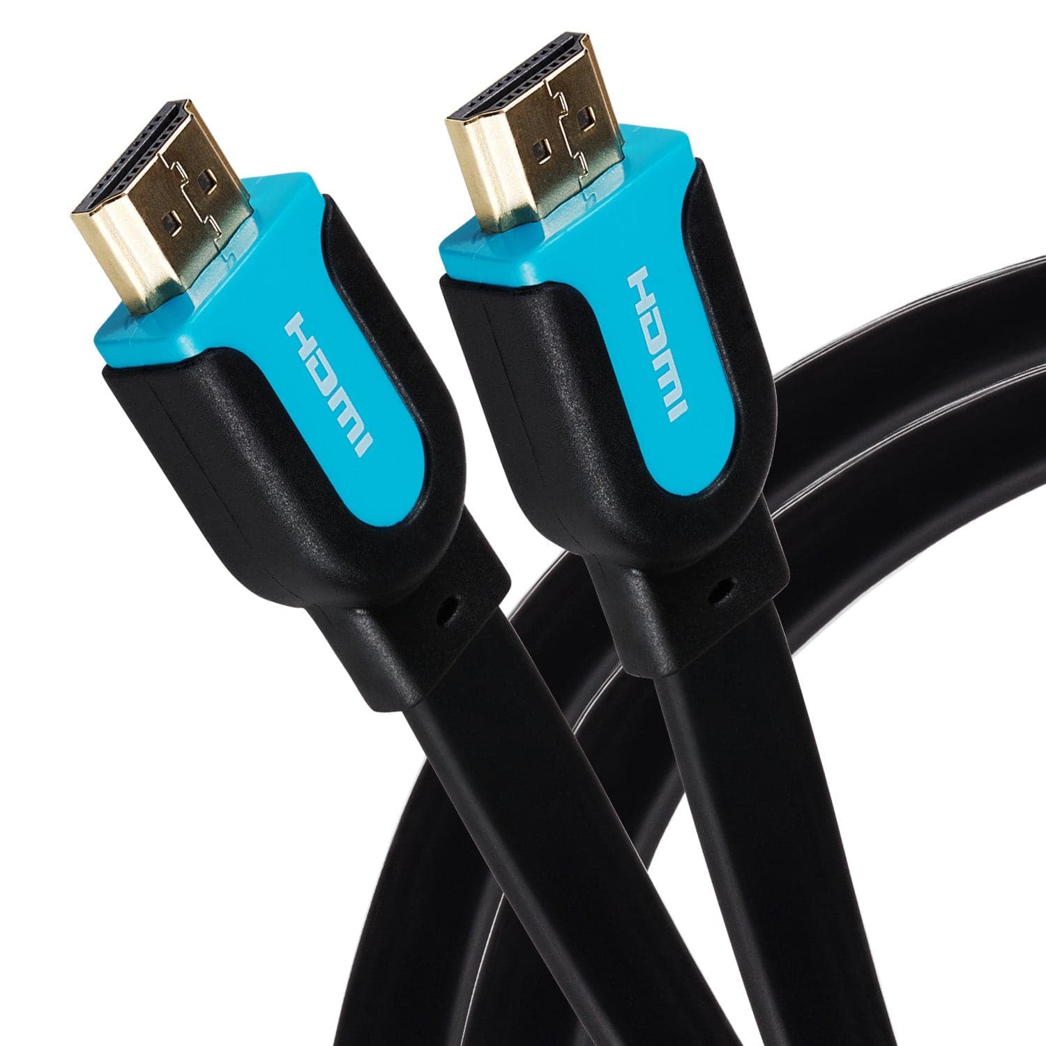 Flat HDMI to HDMI 4K Ultra HD Cable Gold Connectors Black 3m