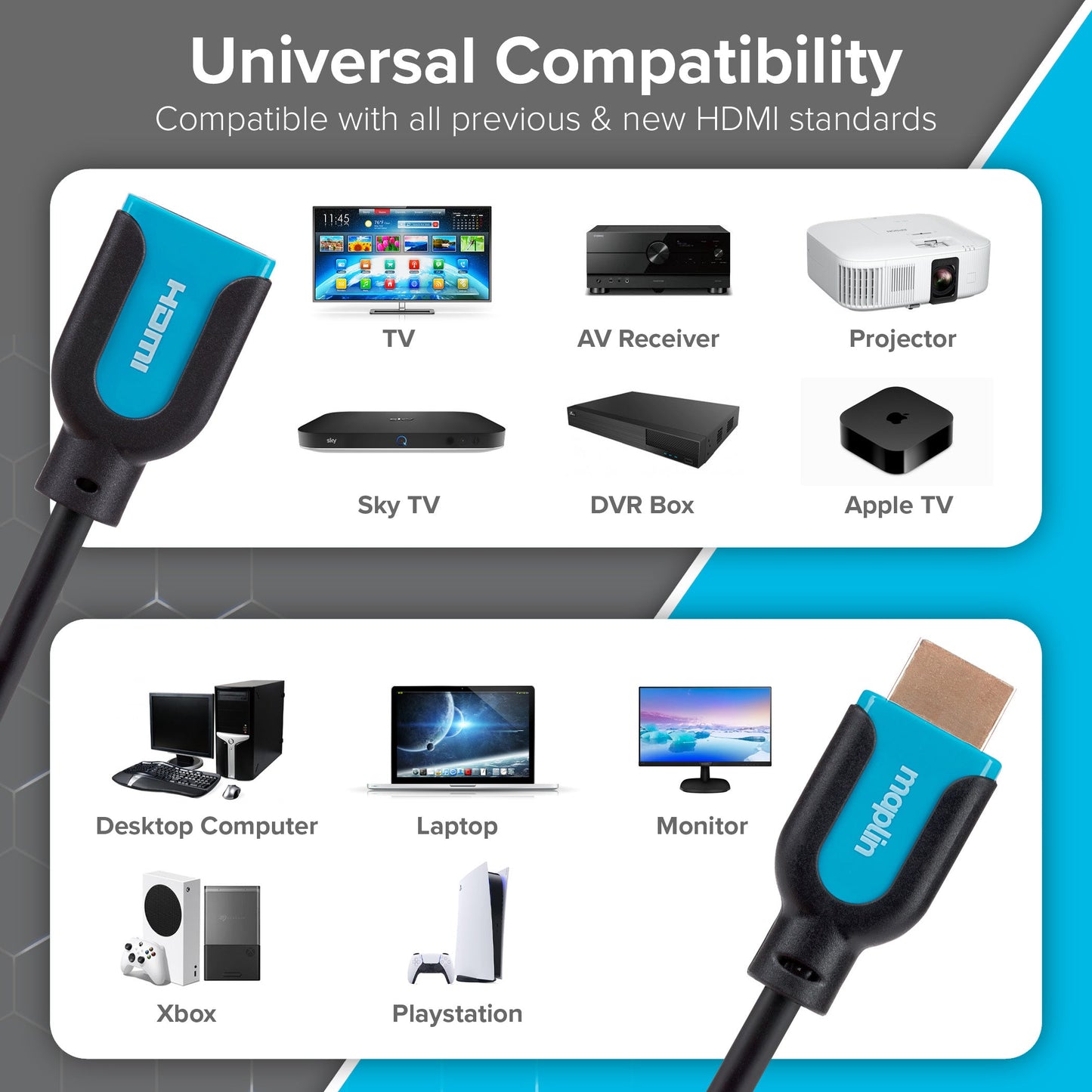 Maplin HDMI Male to HDMI Female 4K Ultra HD Extension Cable - Black - maplin.co.uk