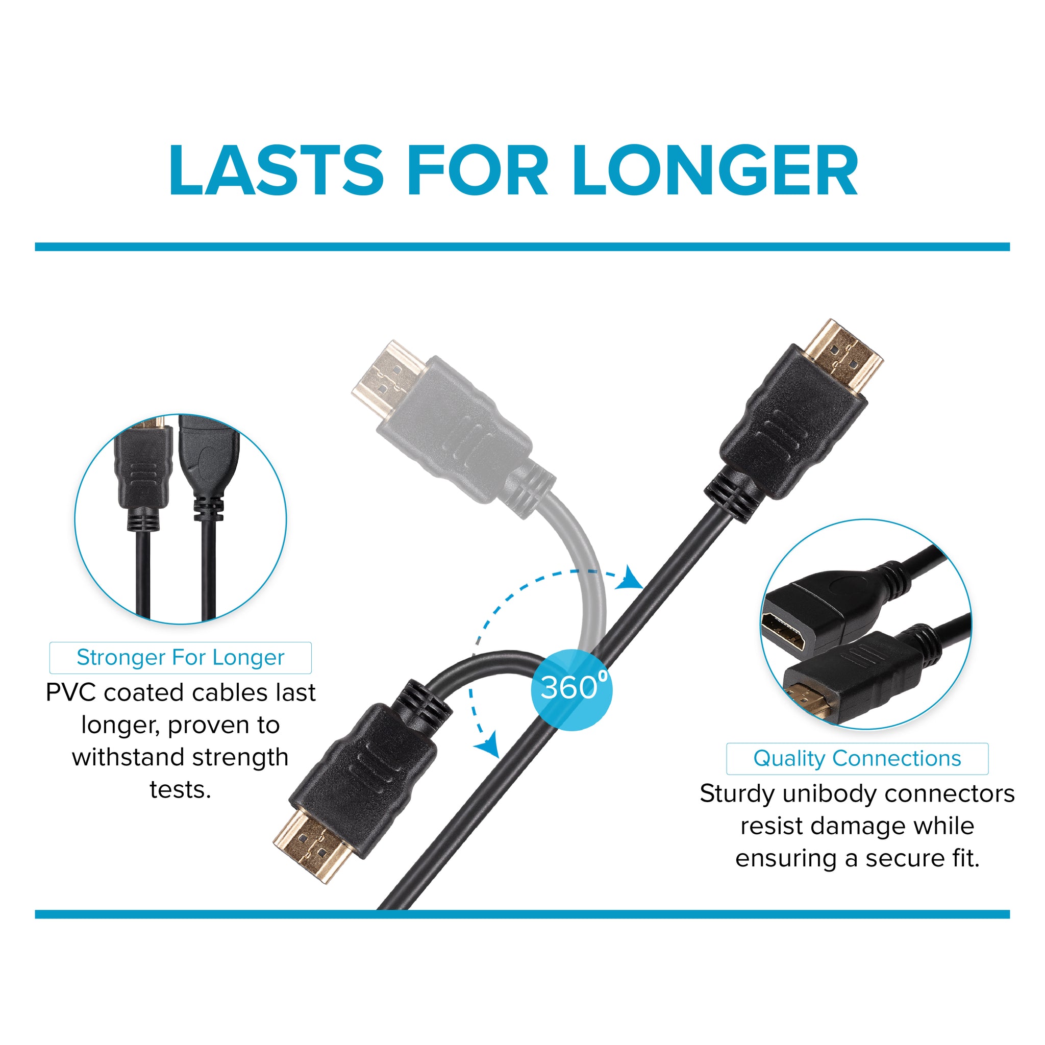 Maplin HDMI Male to HDMI Female 4K Ultra HD Extension Cable - Black
