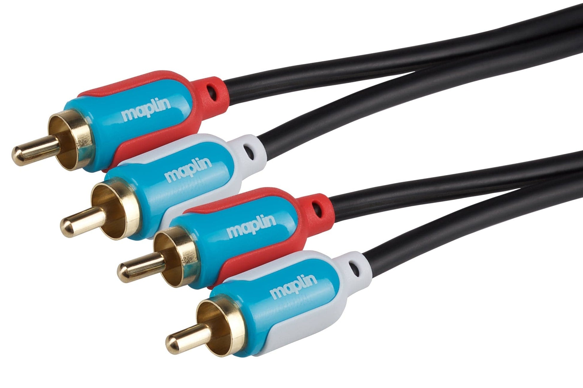 Maplin Twin RCA Phono to Twin RCA Phono Cable - Black - maplin.co.uk