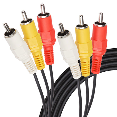 Maplin Triple RCA Phono to Triple RCA Phono Cable - Black, 3m