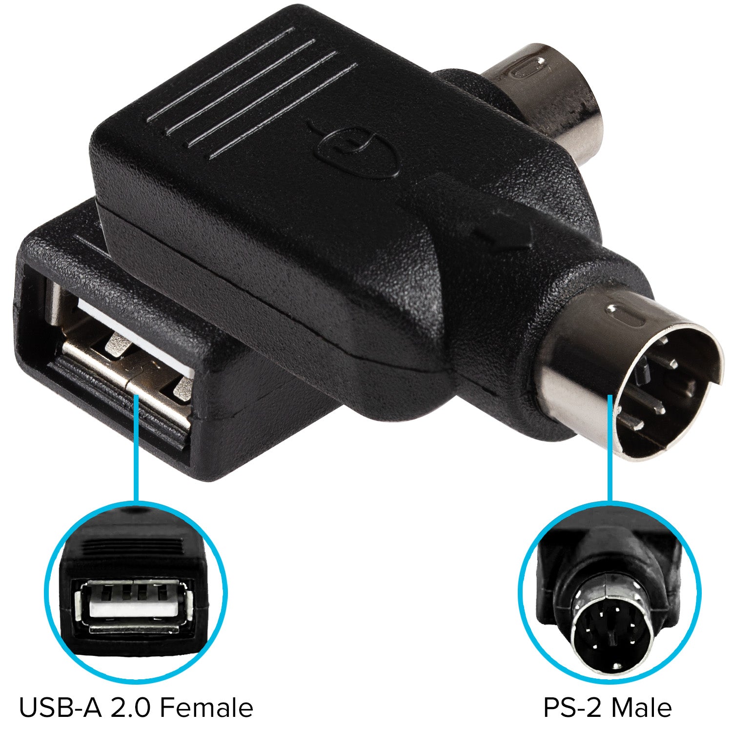 Maplin Premium PS/2 Male to USB-A 2.0 Female Adapter - Black | Cables ...
