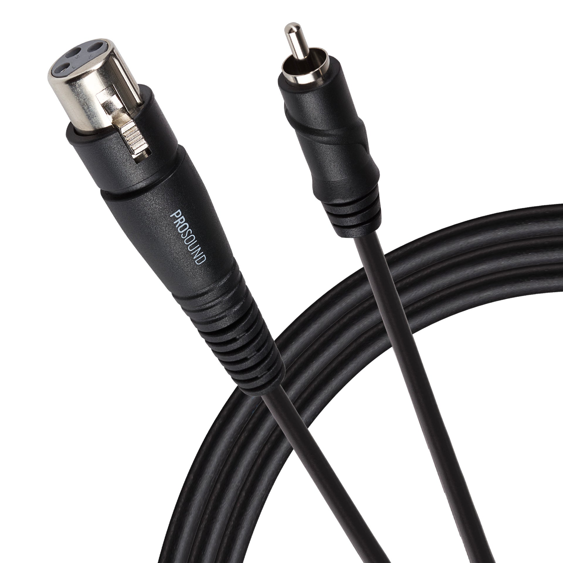 XLR Female Connector to RCA Phono Cable Black 0.23m
