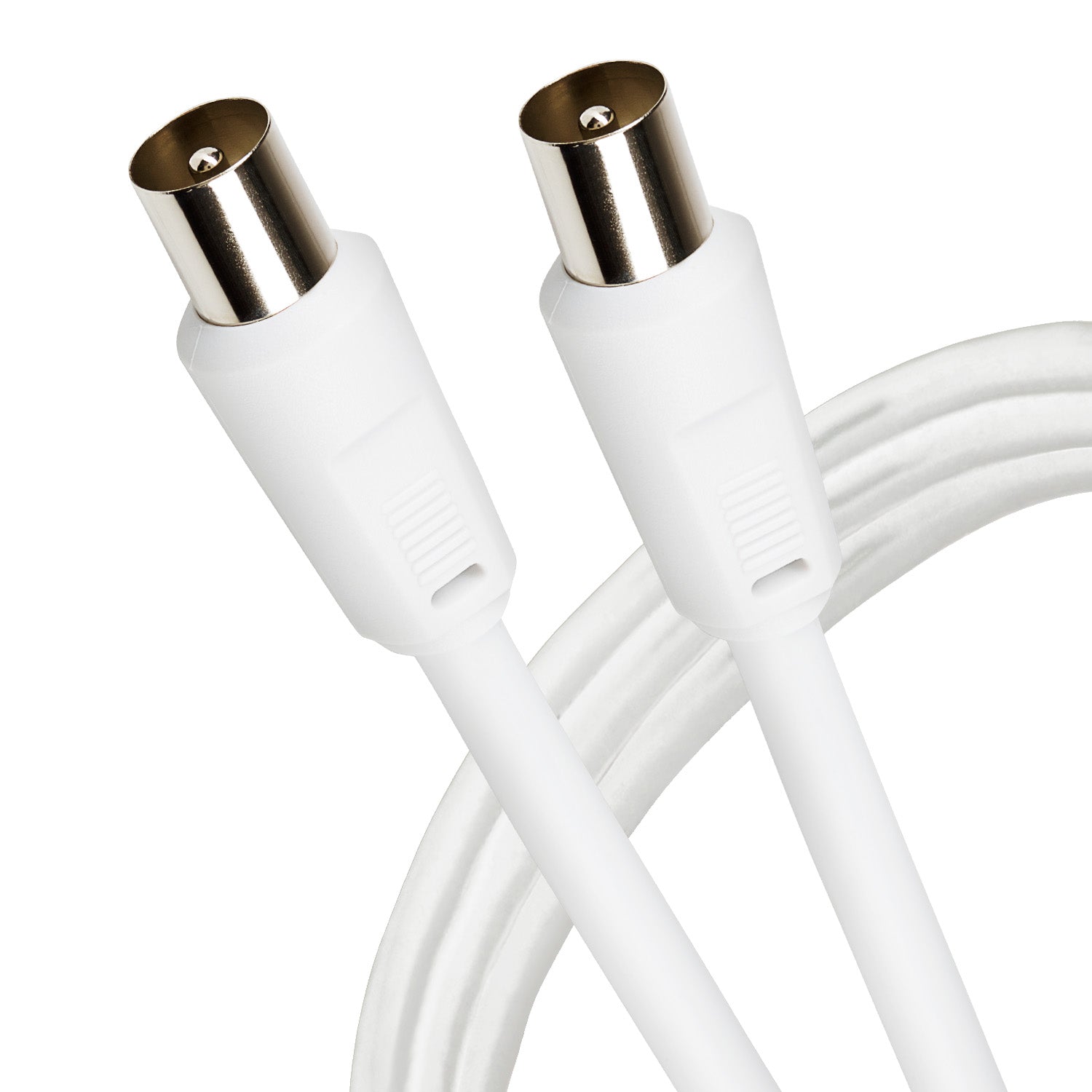 Maplin RF Male to RF Male Connector TV Aerial Coaxial Cable - White ...
