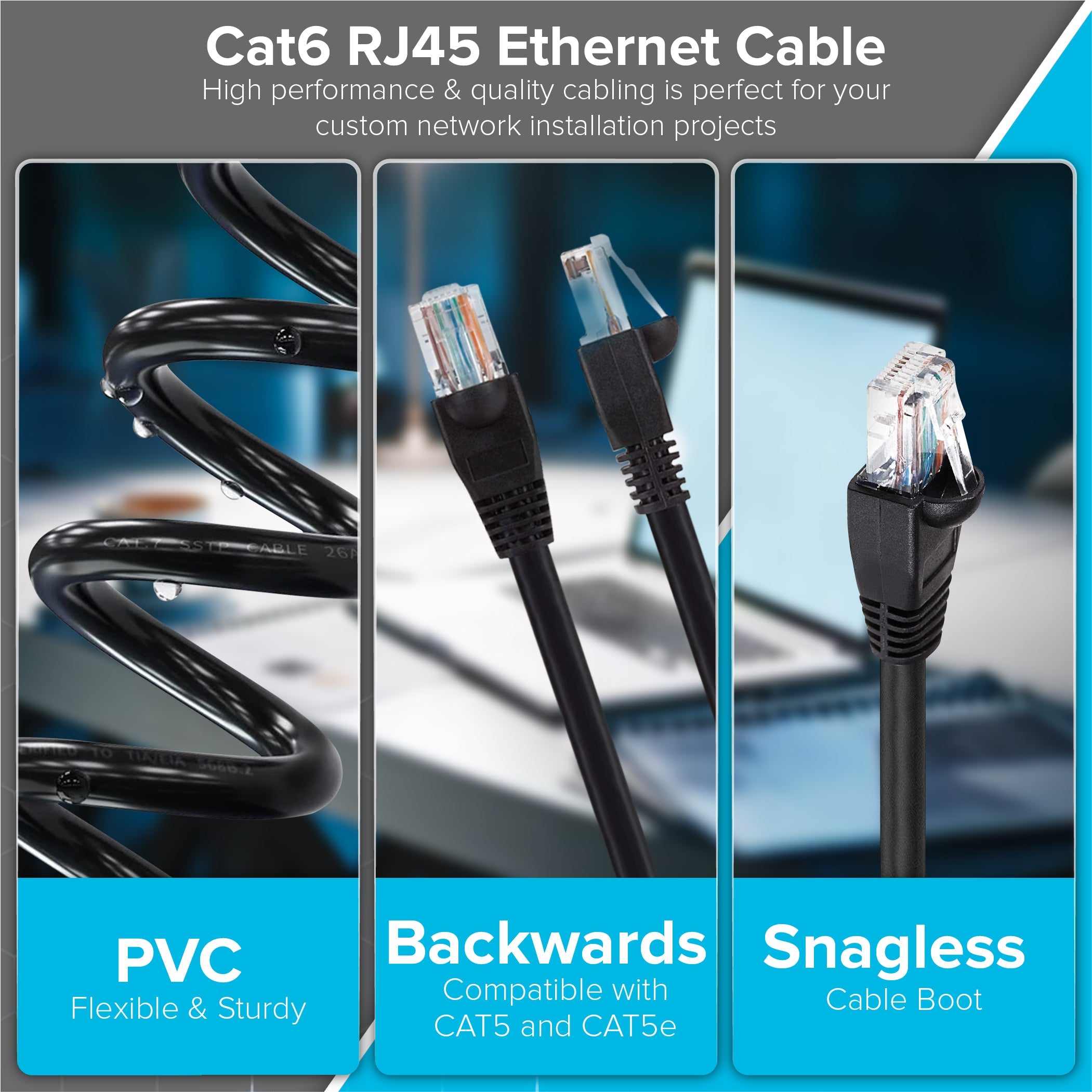 Maplin CAT6 RJ45 Plug UTP Ethernet Network Cable - Black - maplin.co.uk