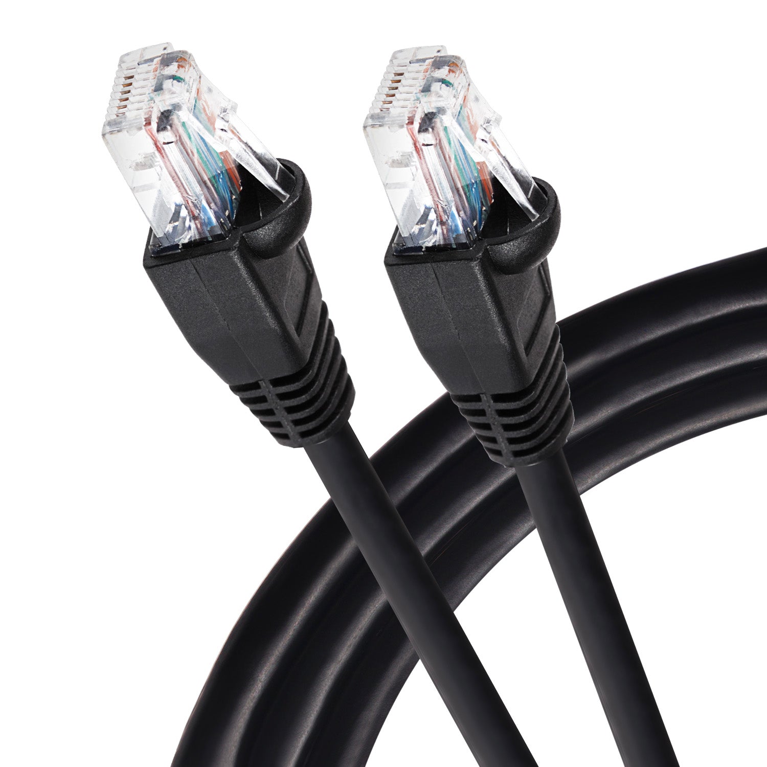 Maplin CAT6 RJ45 Plug UTP Ethernet Network Cable - Black, 25m (Pack of 3)