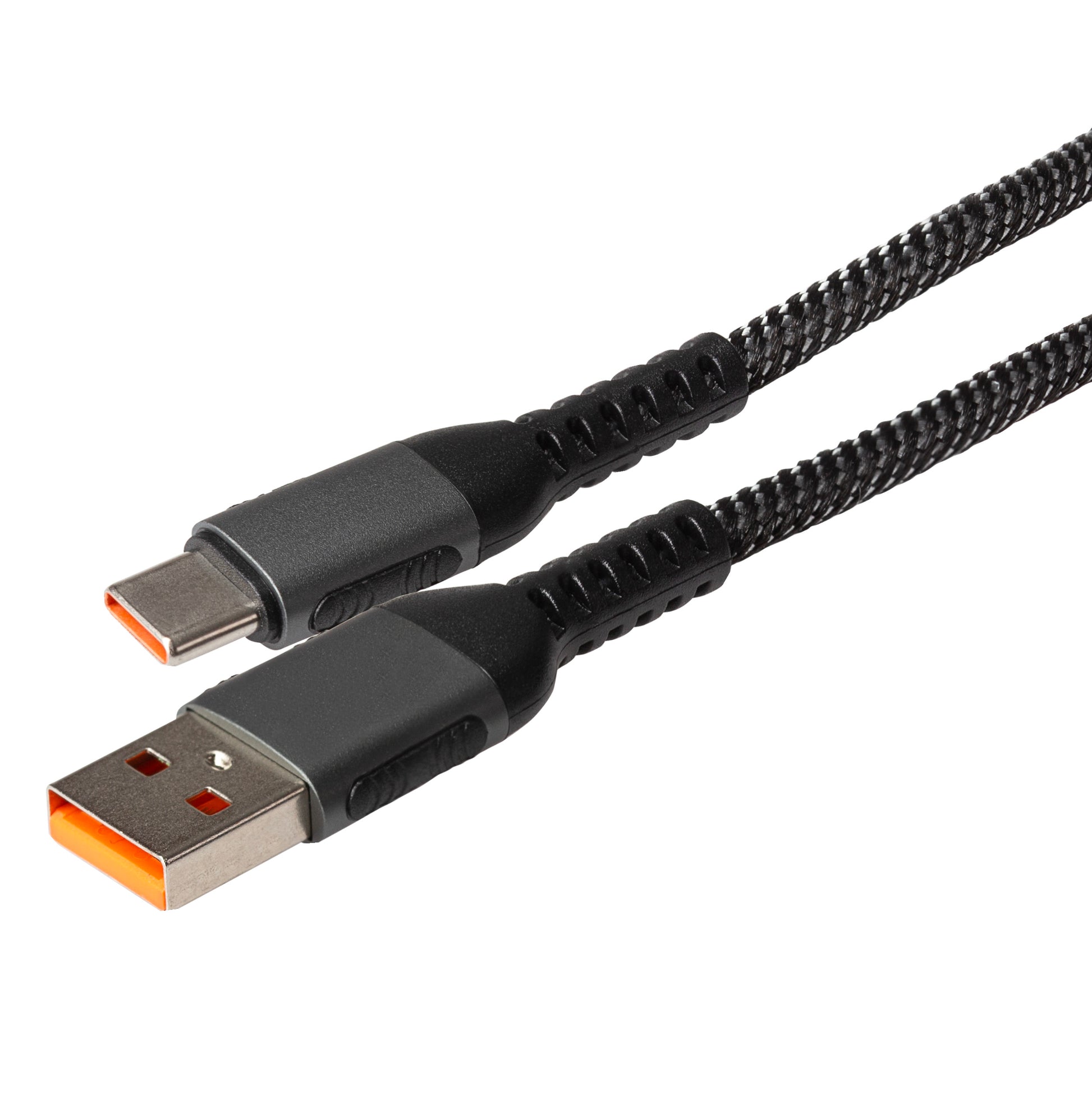 Maplin USB-C to USB-A Braided Cable - Silver, 0.5m