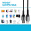 Maplin USB-C to USB-A Braided Cable - Silver, 0.5m