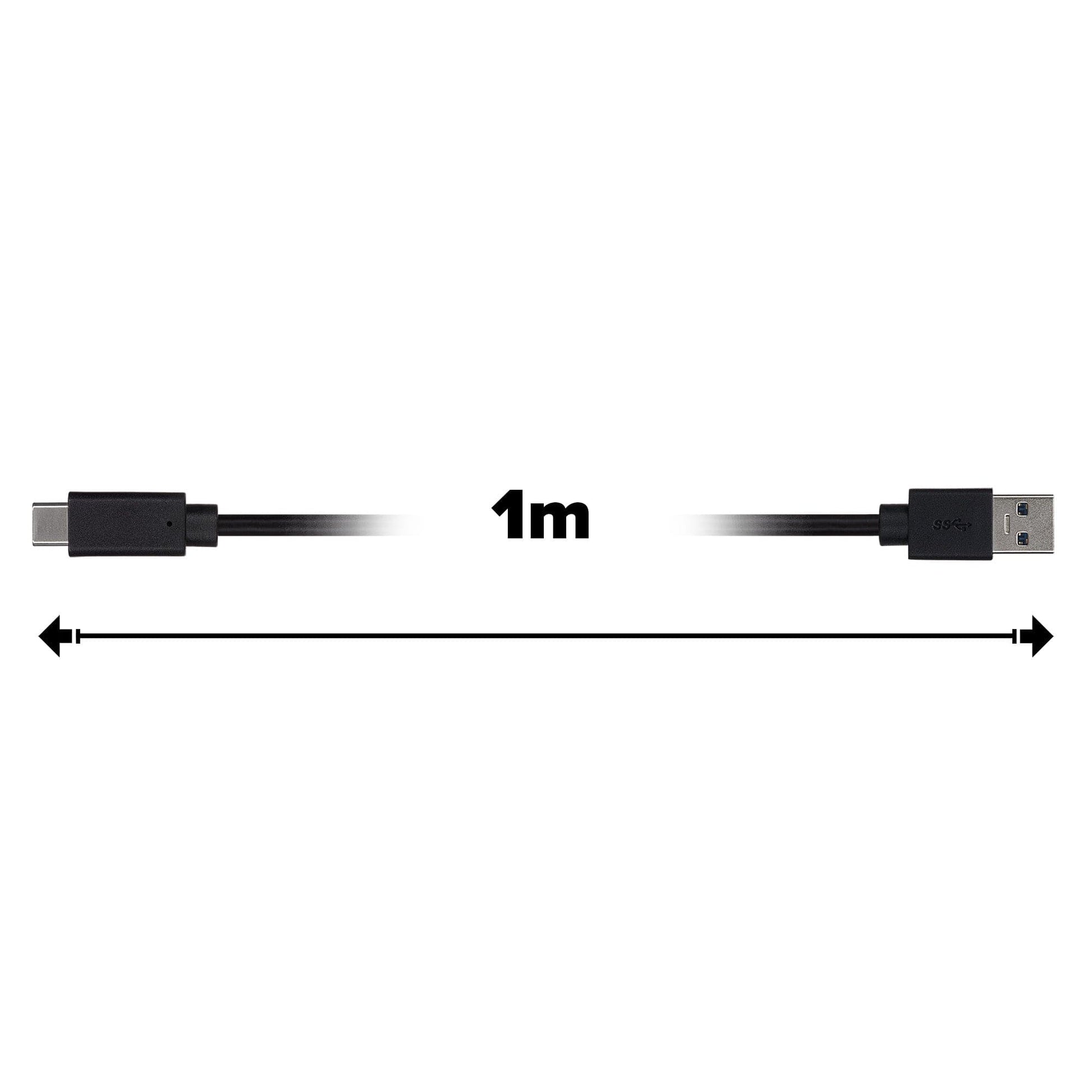 Maplin PRO USB-C to USB-A 3.1 Gen1 5Gbps Super Speed Cable - Black, 1m - maplin.co.uk