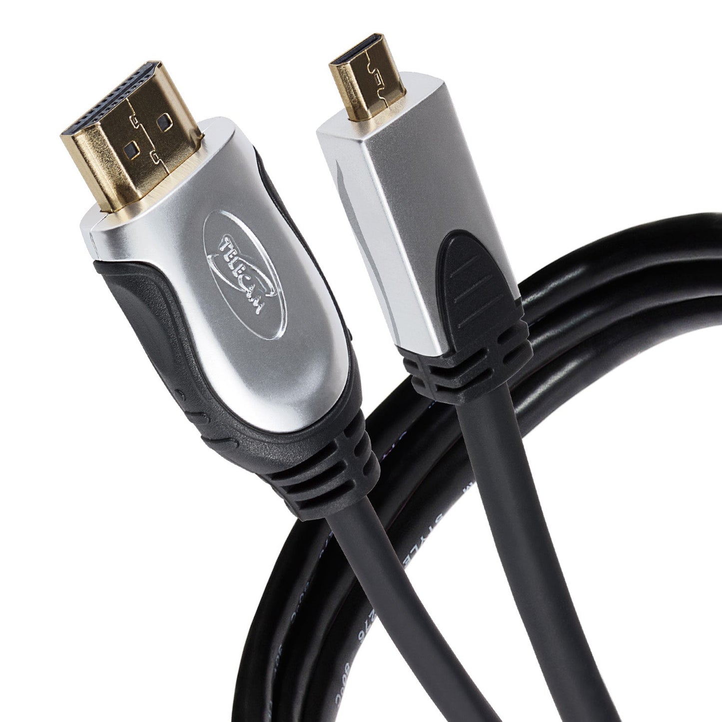 Maplin HDMI-A to Micro HDMI-D 4K 30Hz Cable with Ethernet & Gold Connectors - Black, 3m - maplin.co.uk