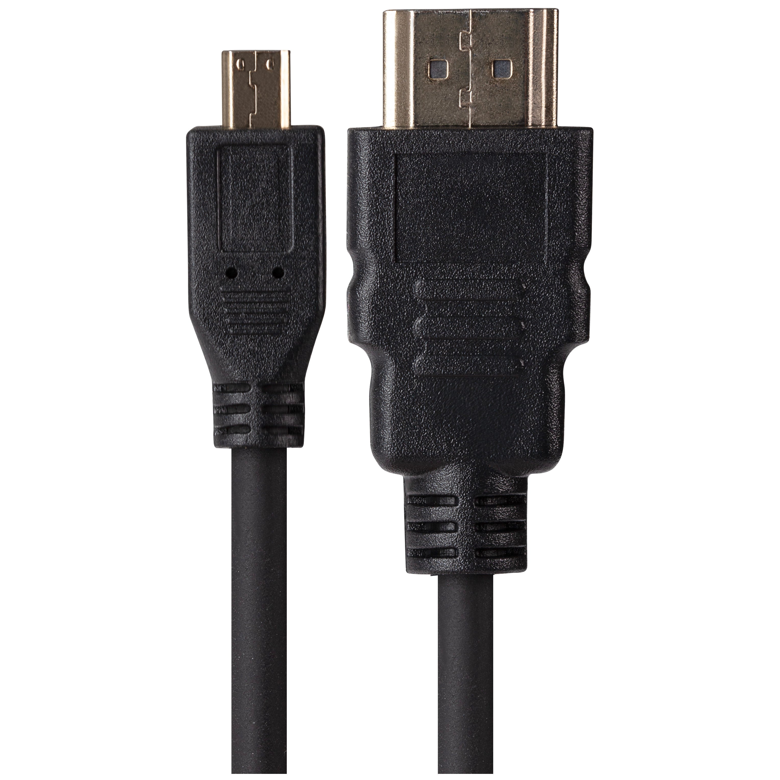 Maplin HDMI A to Micro HDMI D 4K 30Hz Cable with Ethernet Gold Connectors Black 3m