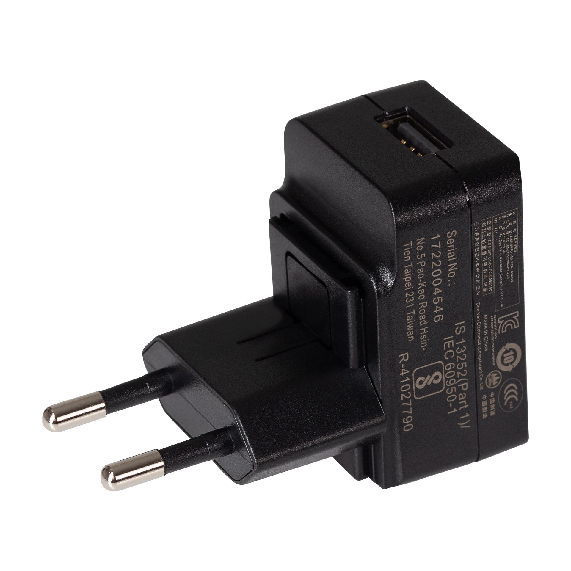 1 Port USB EU Wall Charger 5V 1 Amp 100 240V Travel Adapter