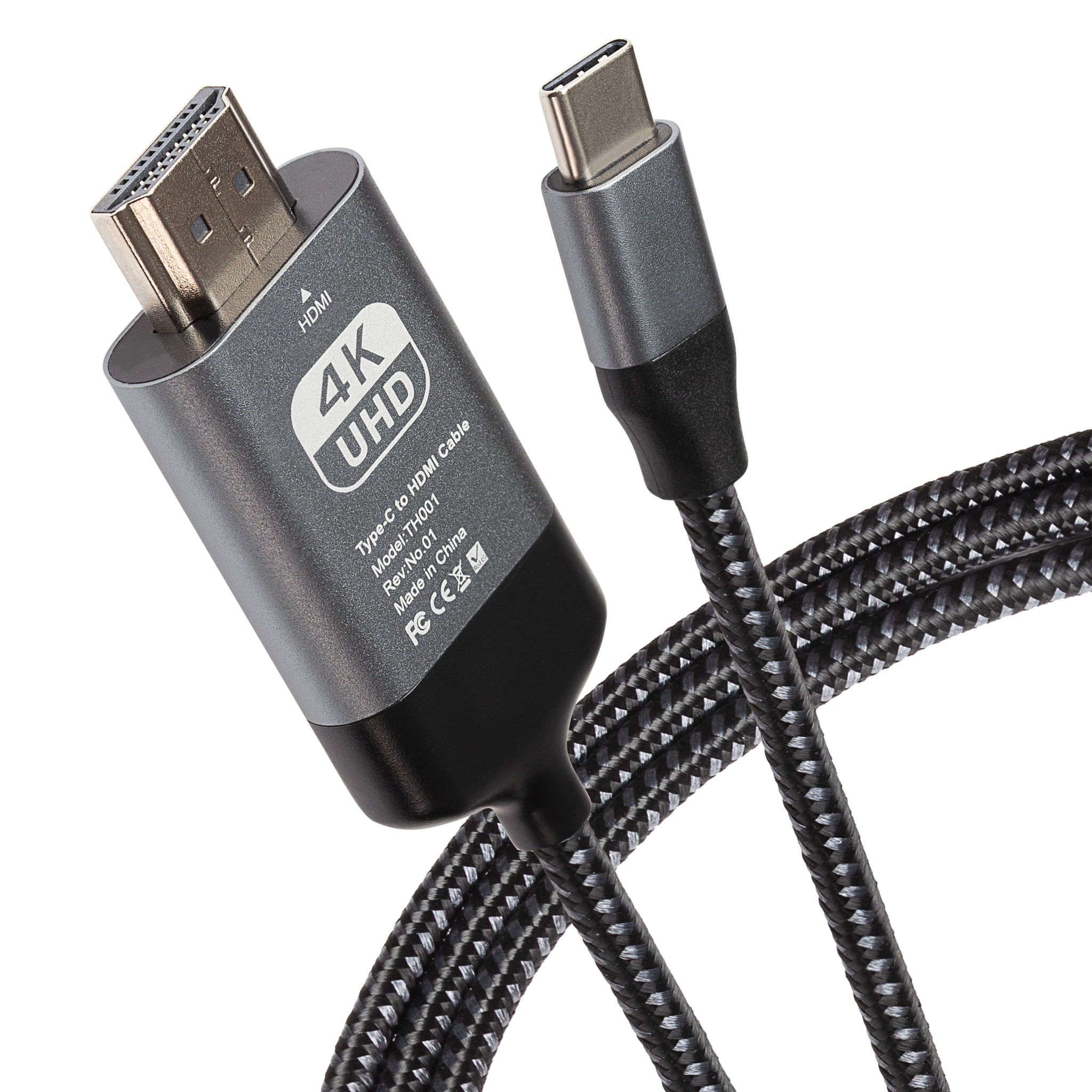 Maplin USB-C to HDMI Cable Adapter (Supports 4K Ultra HD @ 60Hz) - Black, 2m (Pack of 4)