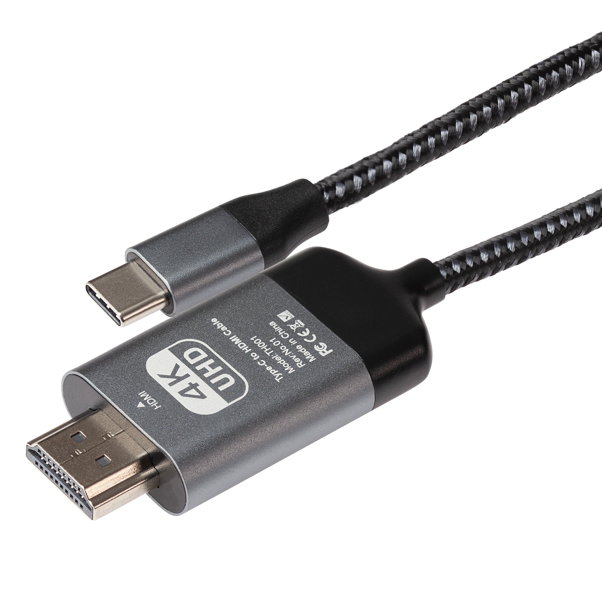 Maplin USB-C to HDMI Cable Adapter (Supports 4K Ultra HD @ 60Hz) - Black, 2m (Pack of 4)