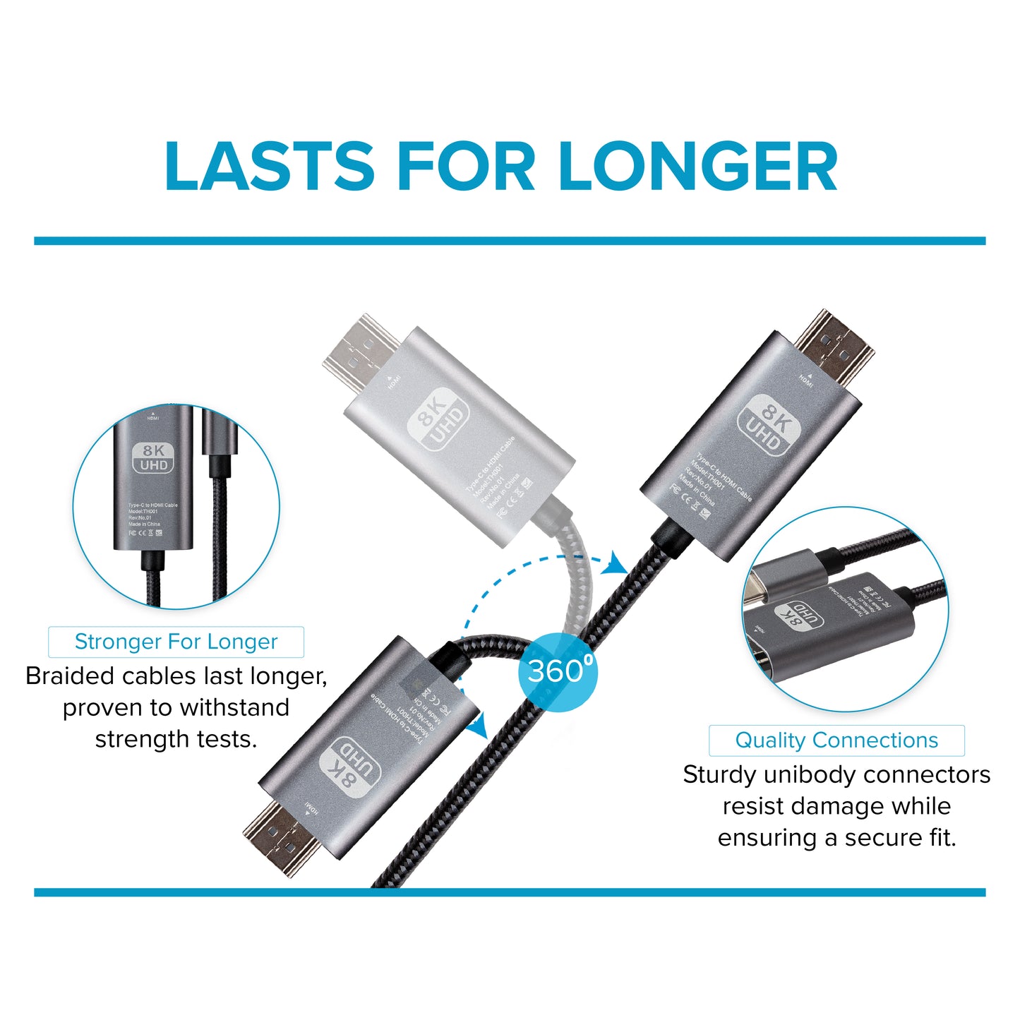 Maplin USB-C to HDMI Cable Adapter (Supports 4K Ultra HD @ 60Hz) - Black