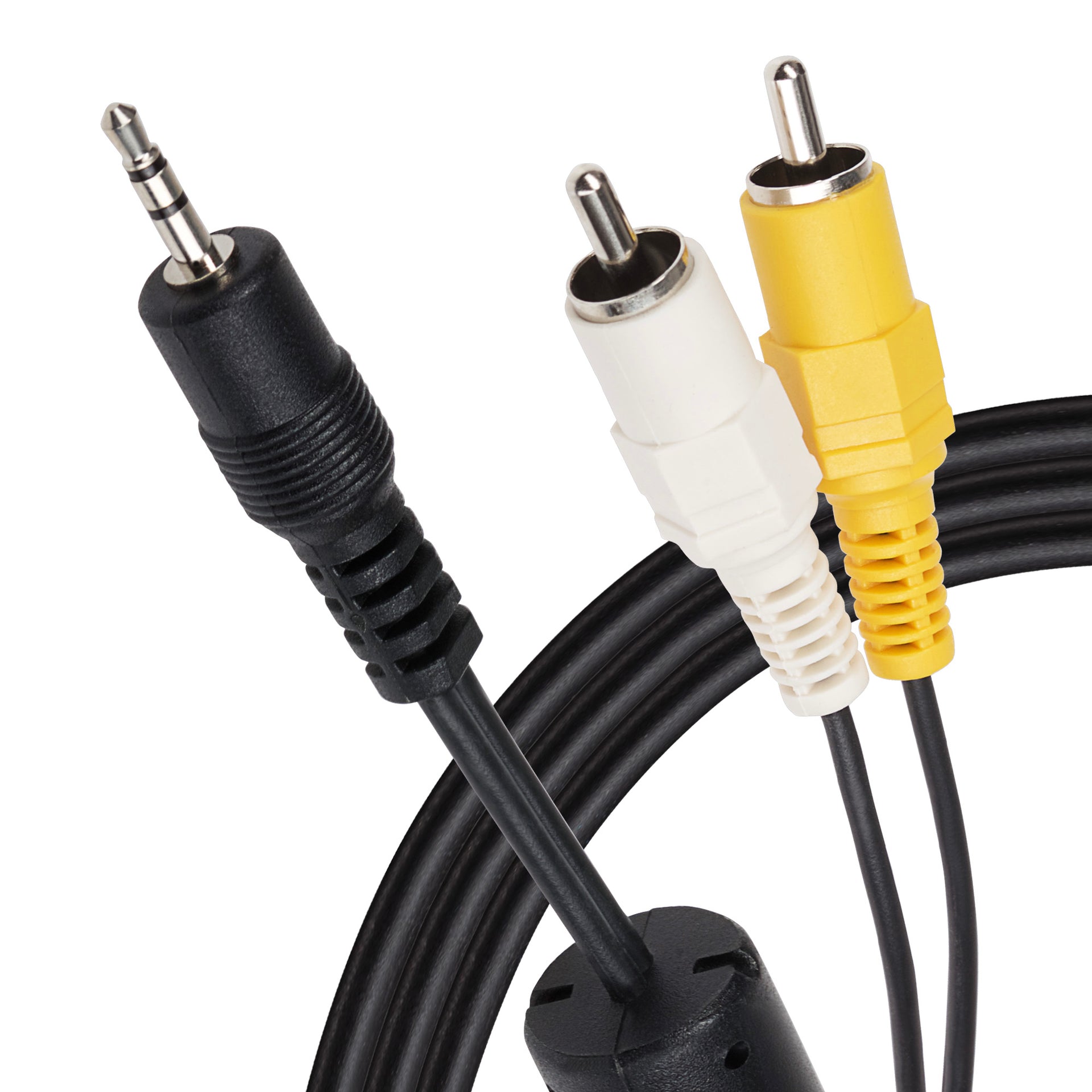 2.5mm 3 Pole Jack Plug to Twin 2 Pole RCA Phono Jack Plug Cable Black 1.8m