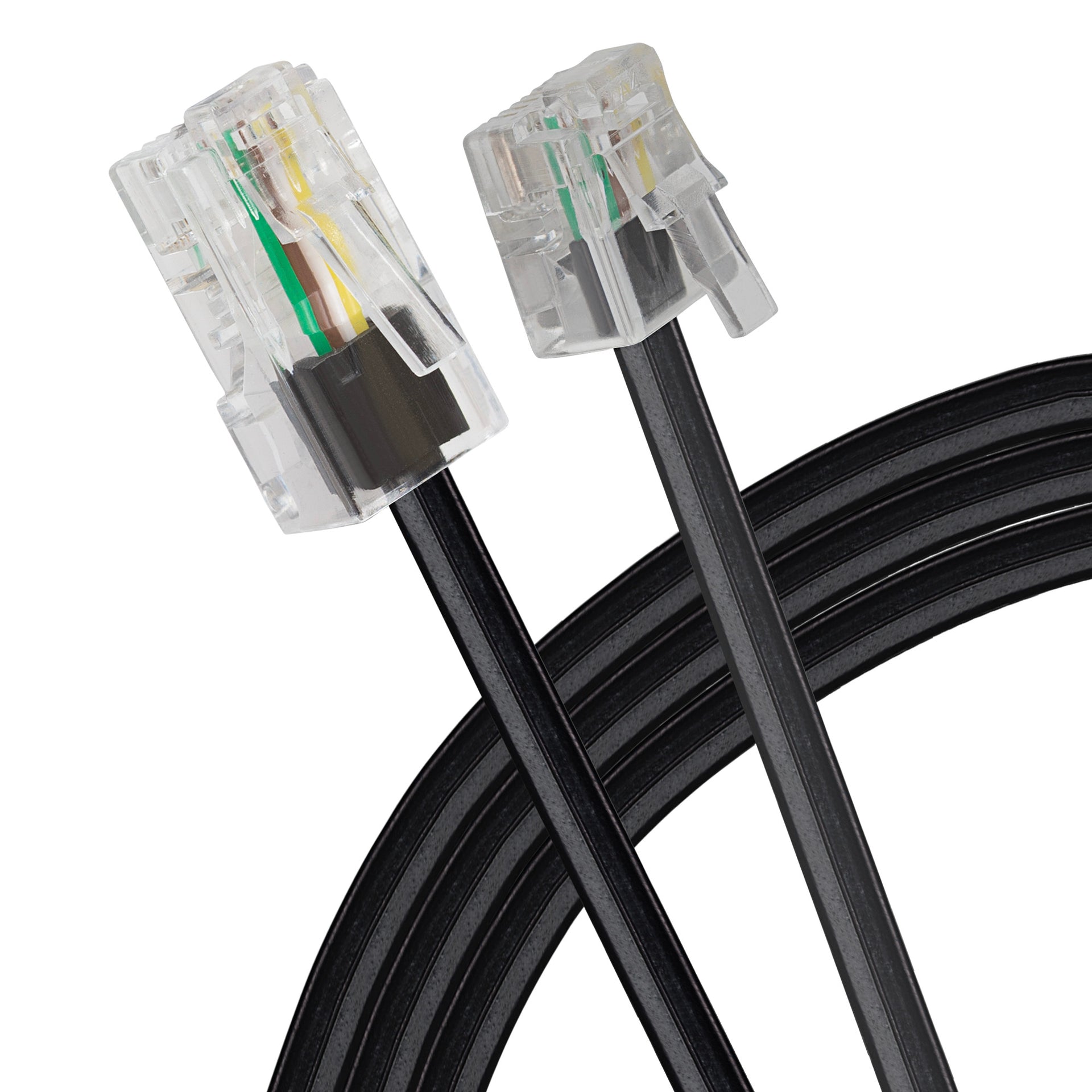 RJ11 to RJ45 ADSL Telephone Cable Black 3m