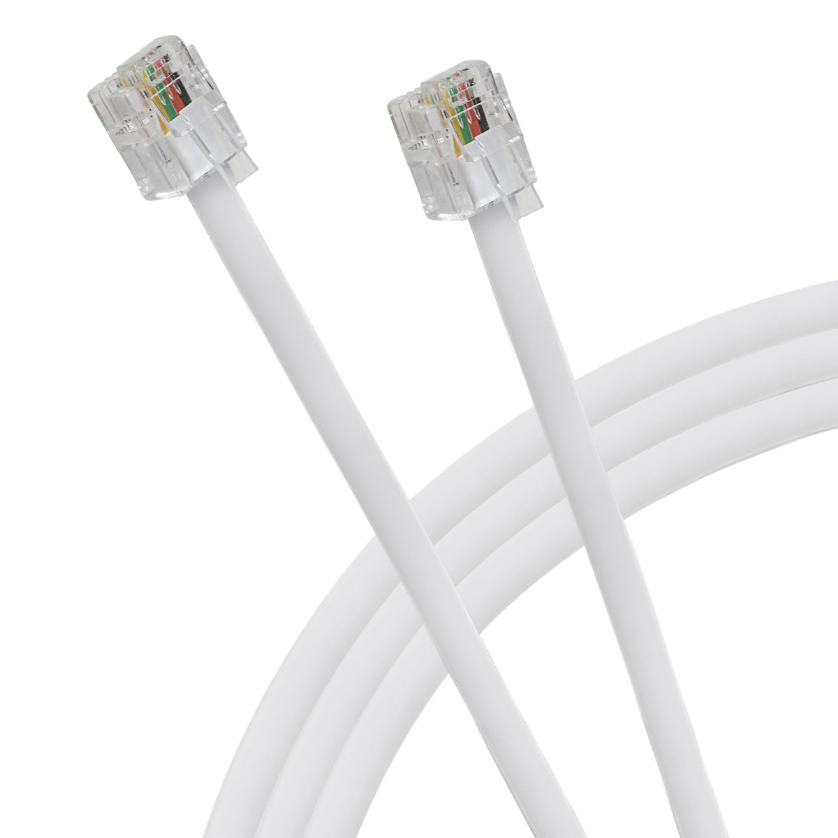 White Rj11 Maplin RJ11 to RJ11 6P4C ADSL Telephone Modem Lead - White, 3m | Cables ...