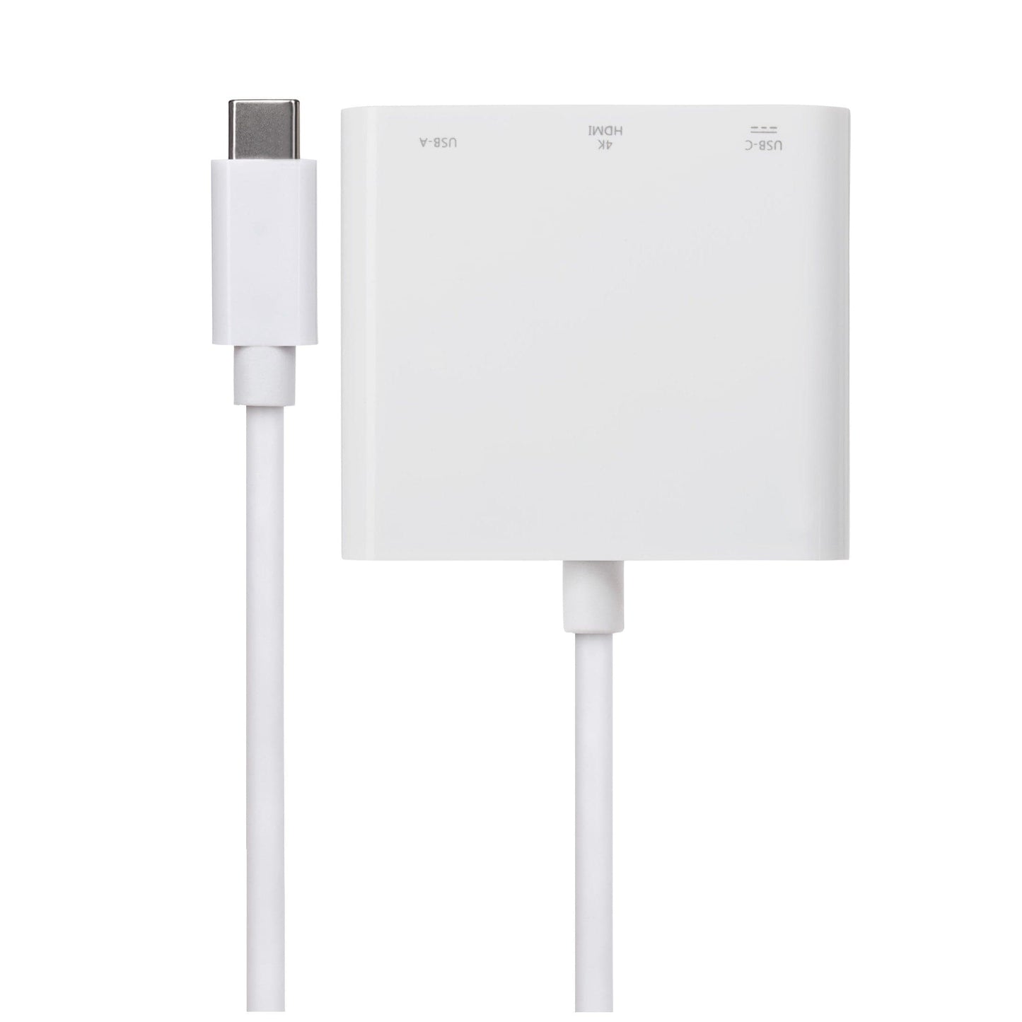 Nikkai USB-C Multiport Hub to USB-A 3.1 Gen 1 / HDMI 4K 30Hz / USB-C PD 100W - White - maplin.co.uk