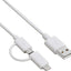 Maplin USB-A to Dual Lightning / Micro USB-B Cable - White, 1m - maplin.co.uk